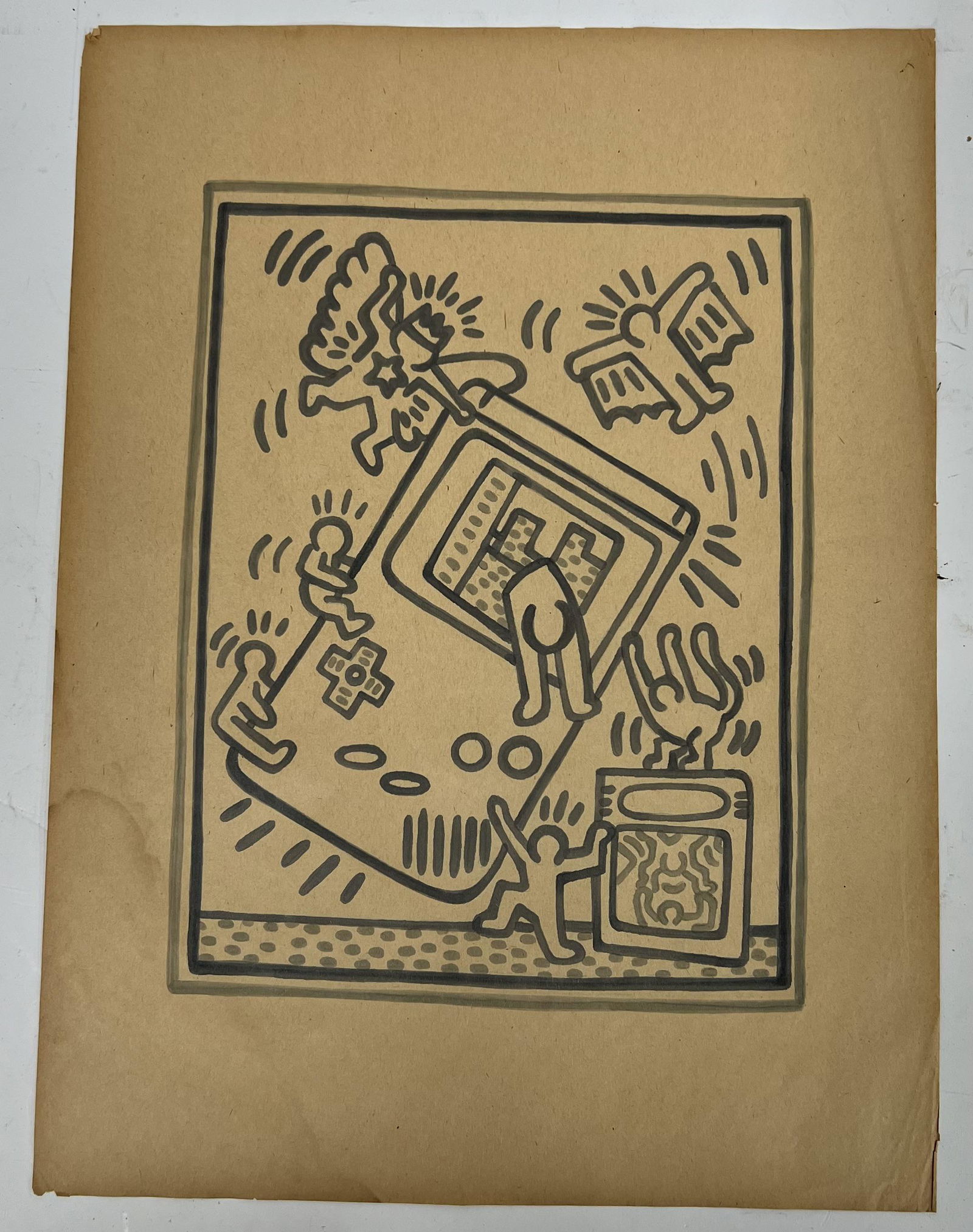 Keith Haring Lithograph Unsigned: 19 3/4"H x 14 3/4"w