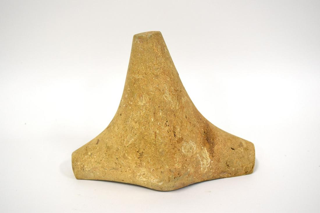 Largest Early Clipped Breast Taino Tri-Stone (1 of 5)