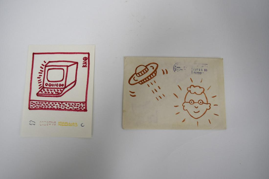Keith Haring Drawing & Postmarked Envelope (1 of 5)