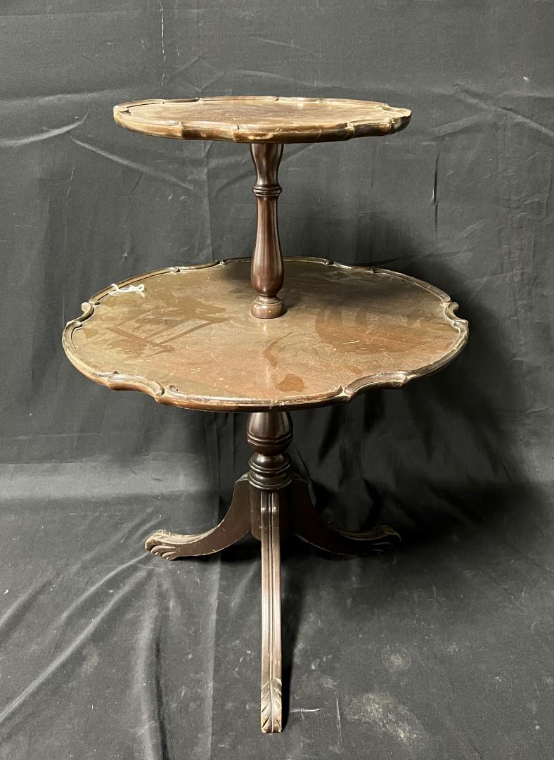 Two Tier Mahogany 1920's Dessert Service table. (1 of 2)