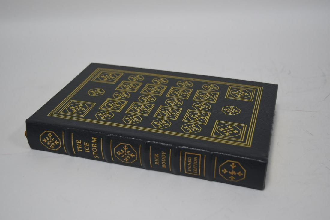 The Ice Storm, Rick Moody - Sgd. Edition; Easton Press: Grey/Blue leather bound, 2006. Most books in this collection are in Unused Condition. Some have minor flaws from sitting on book shelves that we'll show when photographing if significant enough.