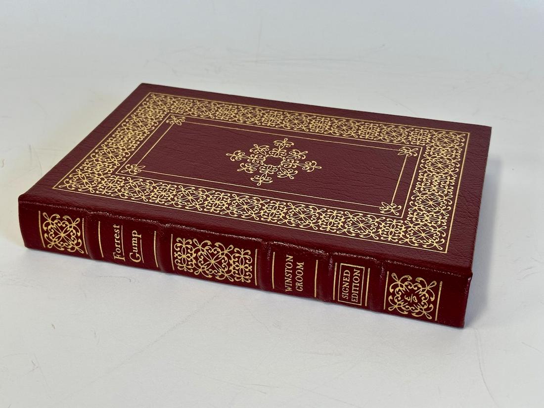 Forrest Gump, Winston Groom - Sgd. Edition; Easton Press: Maroon leather bound, 2002. Most books in this collection are in Unused Condition. Some have minor flaws from sitting on book shelves that we'll show when photographing if significant enough.