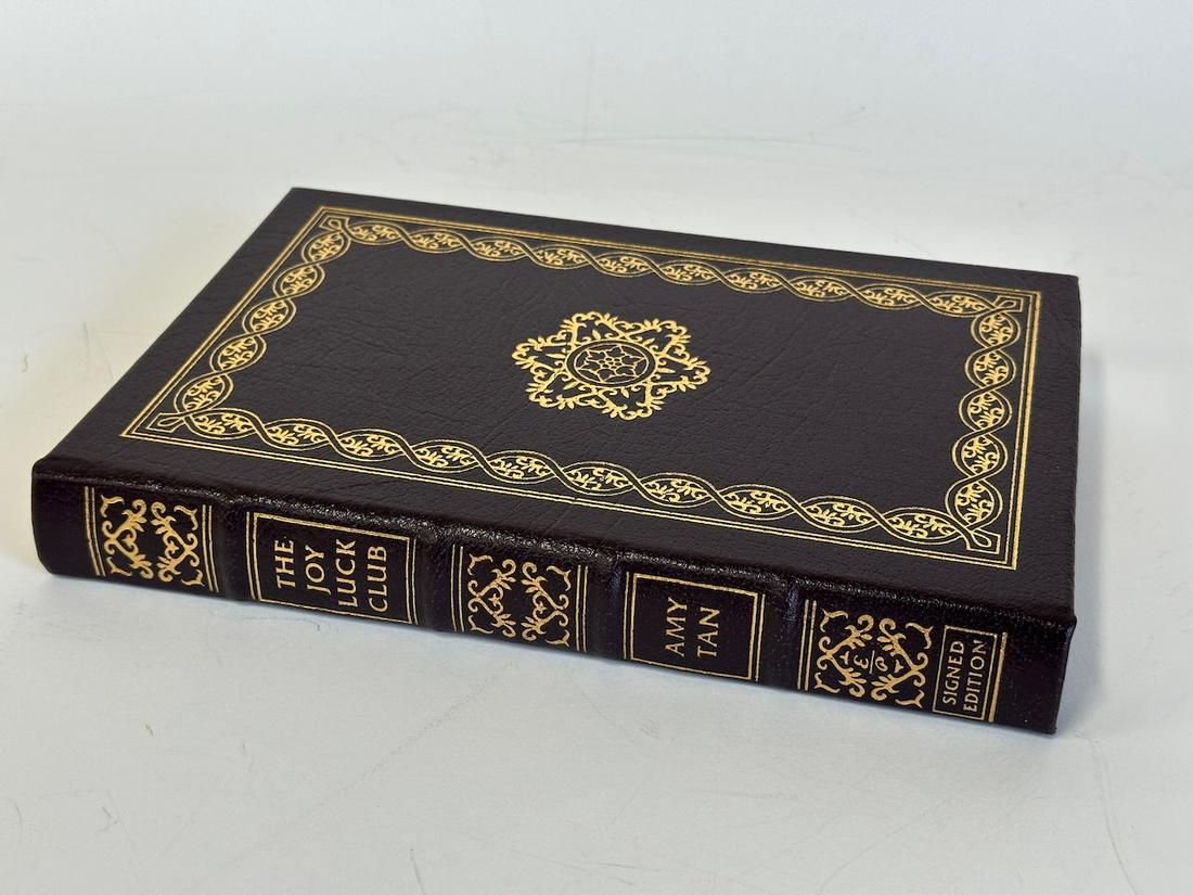 The Joy Luck Club, Amy Tan - Sgd. Edition; Easton Press: Black leather bound, 2000. Most books in this collection are in Unused Condition. Some have minor flaws from sitting on book shelves that we'll show when photographing if significant enough.