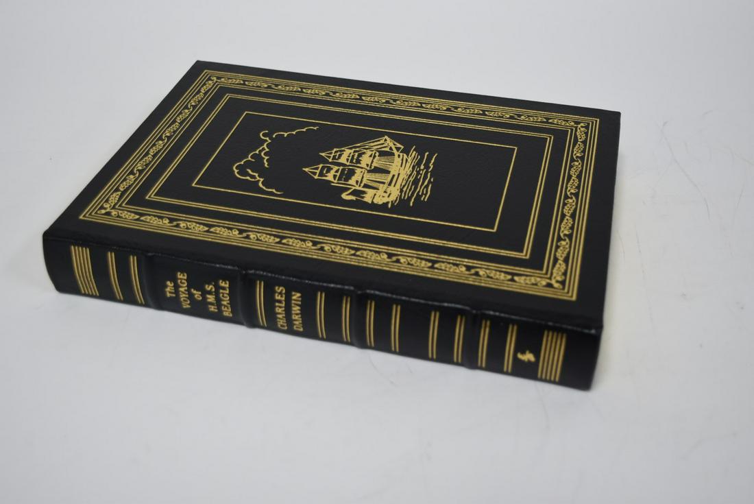 The Voyage of H.M.S. Beagle, Charles Darwin; Easton Press: Blue leather bound, 2000. Most books in this collection are in Unused Condition. Some have minor flaws from sitting on book shelves that we'll show when photographing if significant enough.