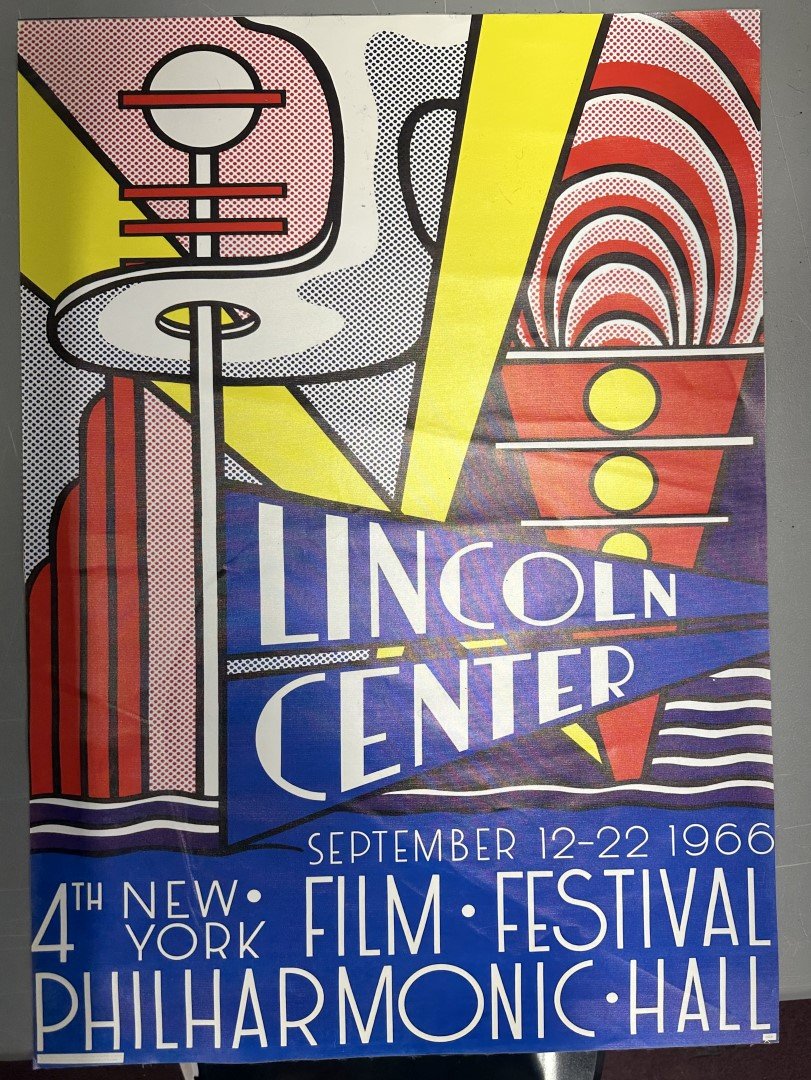 Lincoln Center 1966 Poster: Sept. 12-22. 1966 4th New York Film Festival Philharmonic Hall.27 1/2" x 19 5/6"W