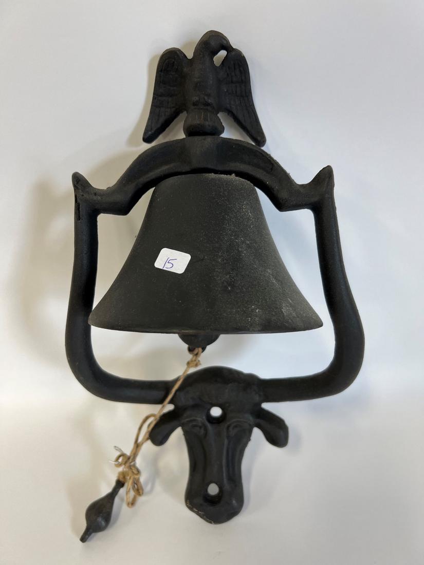 Cast Iron Figural Bell With Cow's Head (1 of 1)