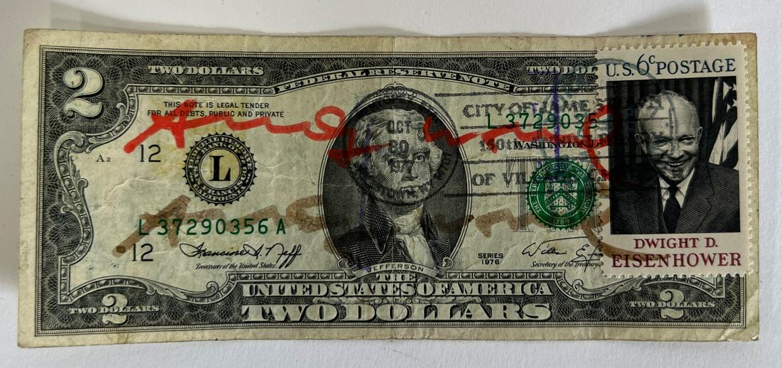 Signed Andy Warhol $2 Bill (1 of 2)