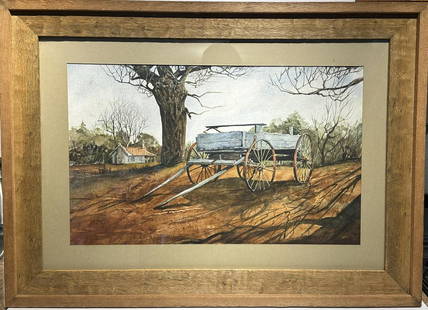 Ogden Pleissner(attrib. to); 20thC. American Watercolor Vermont Homestead: Ogden Minton Pleissner (1905 - 1983) double-sided watercolor on heavy paper. Vermont Homestead. Attributed to Ogden Pleissner. Inscribed in pencil "Vermont Homestead - Ogden Pleissner" on reverse sket