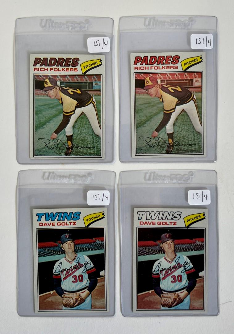 Lot of 1977 Topps Error Cards. Very Rare. (1 of 1)