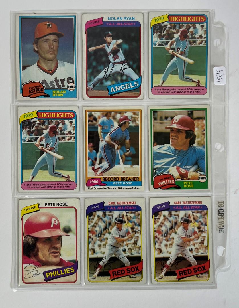 Lot of 9 Baseball Cards Inc. Ryan, Rose, Yaz '80-'81 (1 of 1)