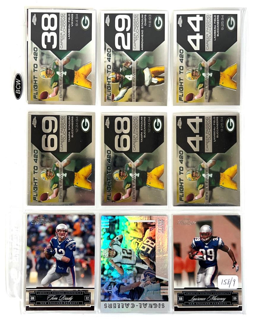 Tom Brady Brett Favre Cards (9): Nine in the lot