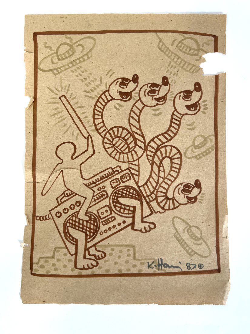 Keith Haring Signed Drawing 1987 (1 of 2)