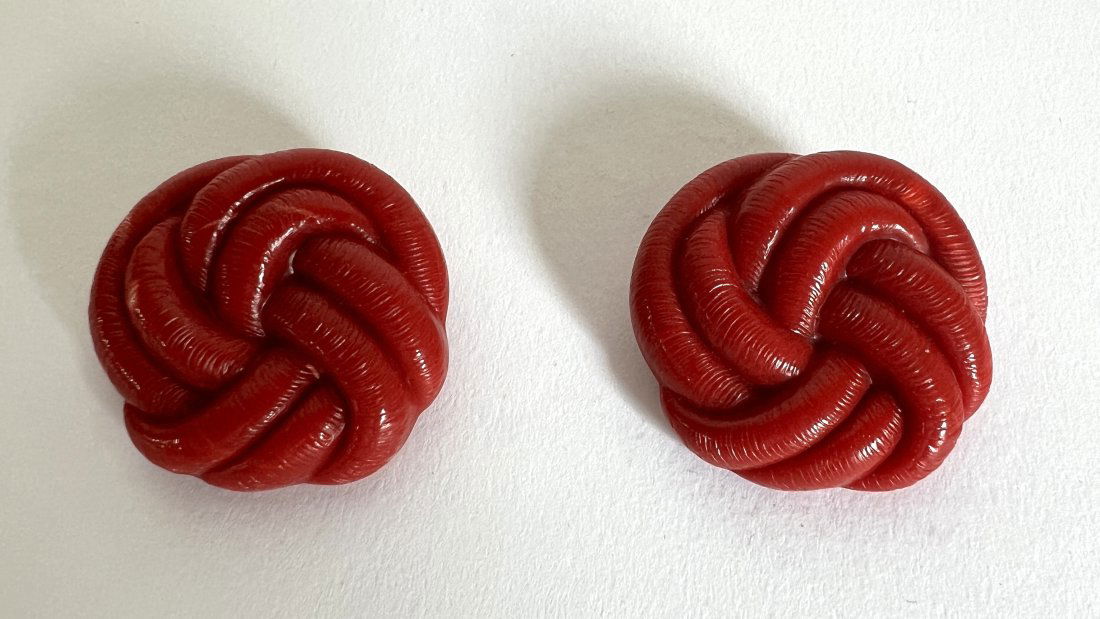 Red Bakelite Earrings (1 of 1)