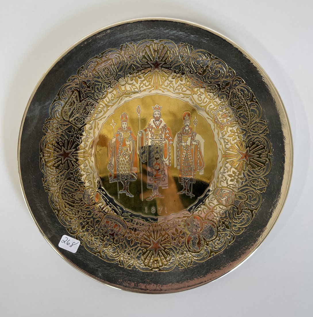 Reed & Barton  Damascene Silver Christmas Plate 1971 (1 of 2)