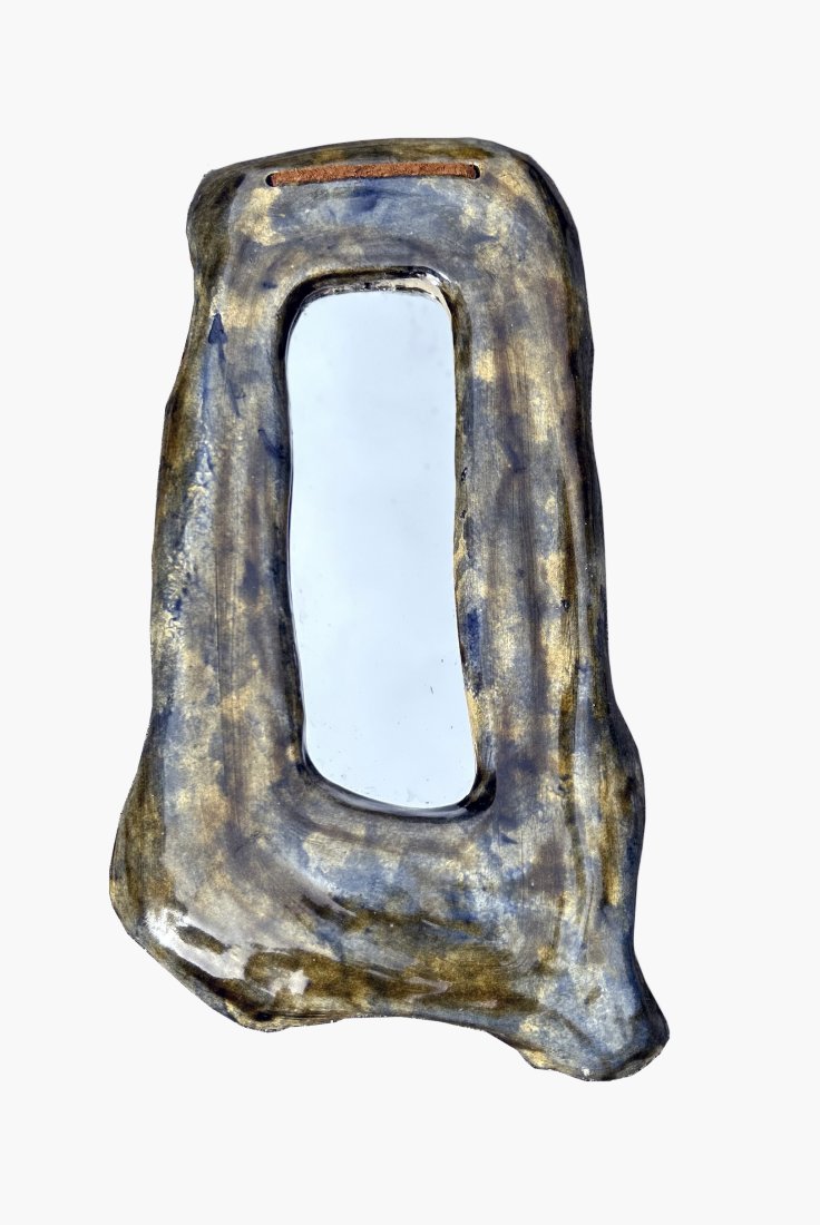 Juliette  Derel Ceramic Mirror - Mid Century- Signed (1 of 3)