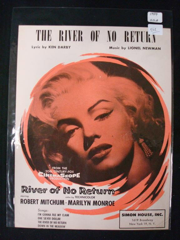 MARILYN MONROE SHEET MUSIC: River of No Return (The River of No Return) 1954