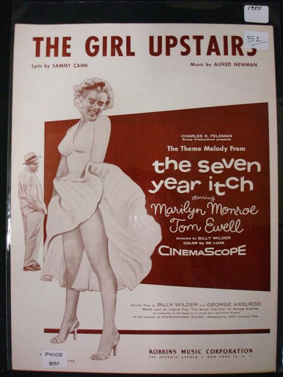 MARILYN MONROE SHEET MUSIC: The Seven Year Itch (The Girl Upstairs) 1955