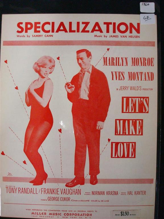 MARILYN MONROE SHEET MUSIC: Let's Make Love (Specialization) 1960