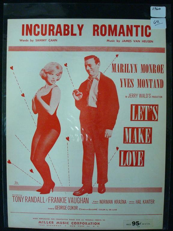 MARILYN MONROE SHEET MUSIC: Let's Make Love (Incurably Romanticv) 1960