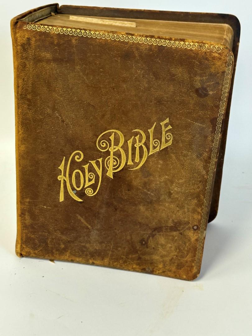 19thC. Leather Bound Holy Bible (1 of 4)