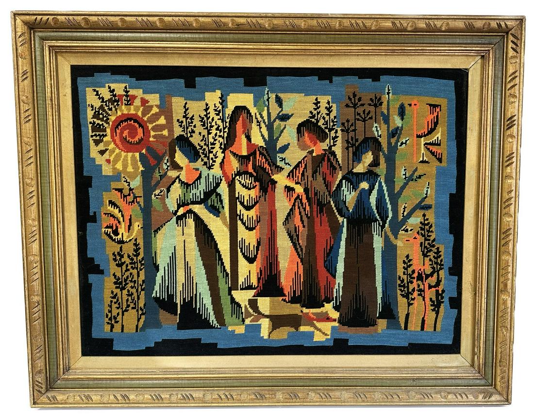 Mid-Century Modern Needlepoint - Les Quatre Saisons (1 of 5)