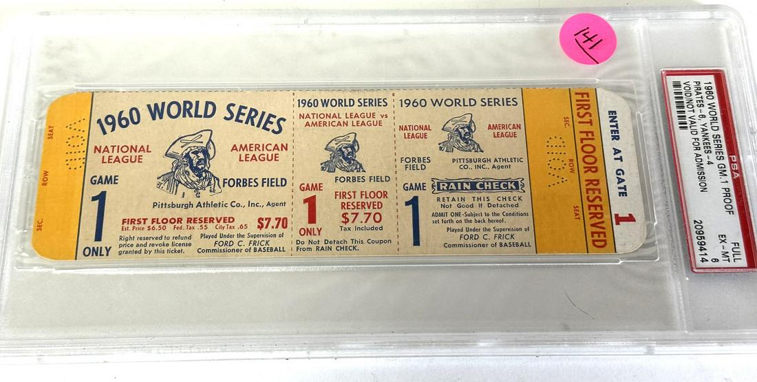 1960 World Series Ticket Pirates-Yankees (1 of 3)