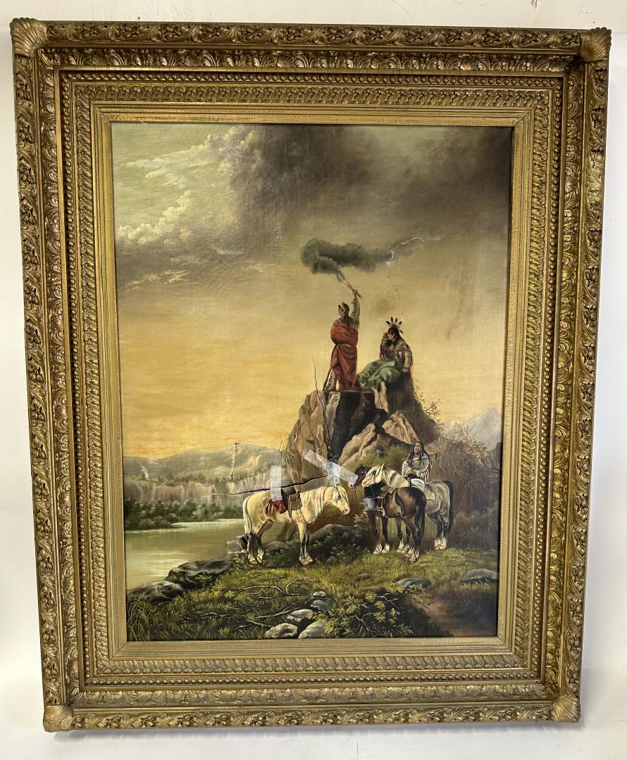 19thC. American Primitive Oil Sending Smoke Signals (1 of 8)