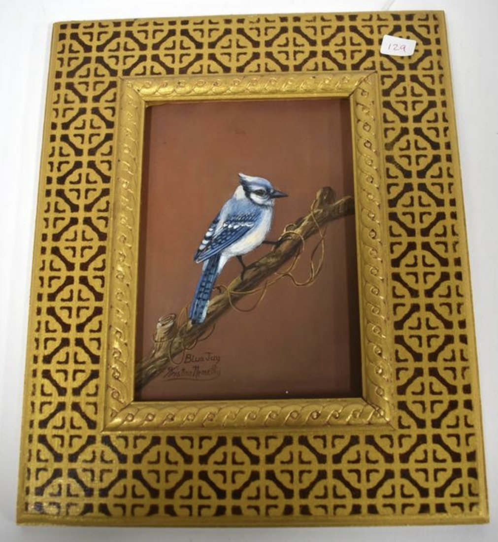 Kristina Nemethy. Oil.  Blue Jay. Signed (1 of 3)
