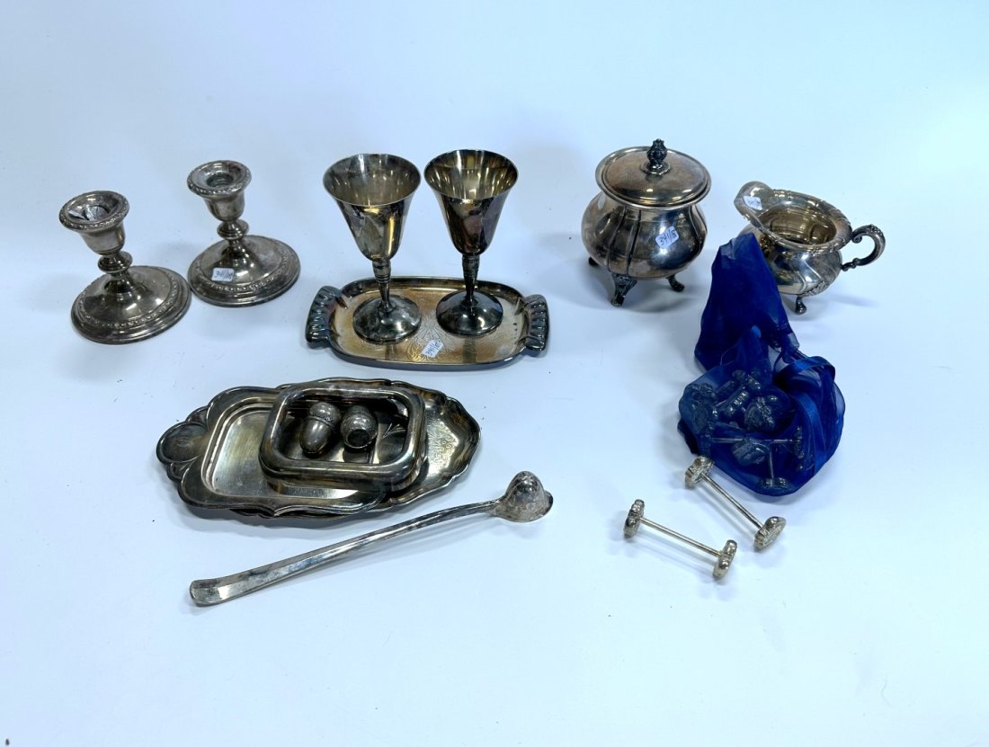 Estate Lot of Silver and Silver Plate (1 of 3)