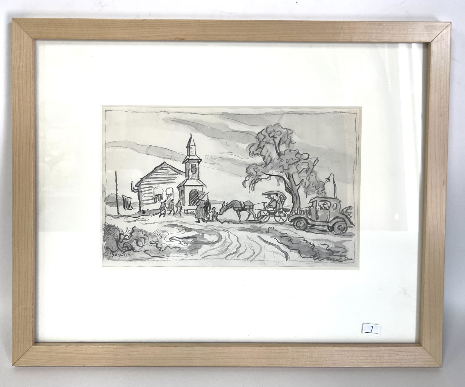Thomas Hart Benton Drawing Signed (1 of 3)