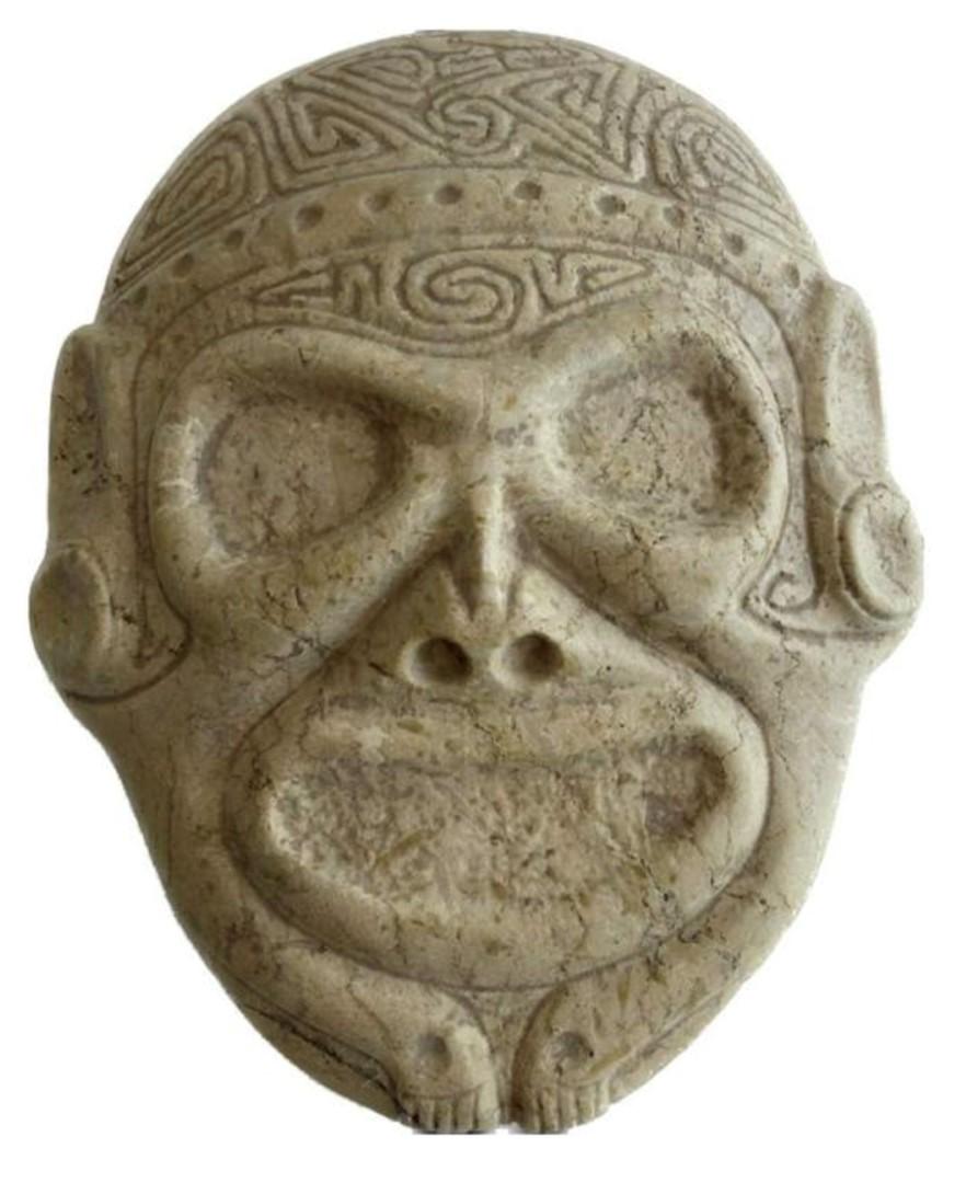 Rare Taino Sstone Macorix Head: Carribean Island Taino. From a collection with Provenance. 20 cm.