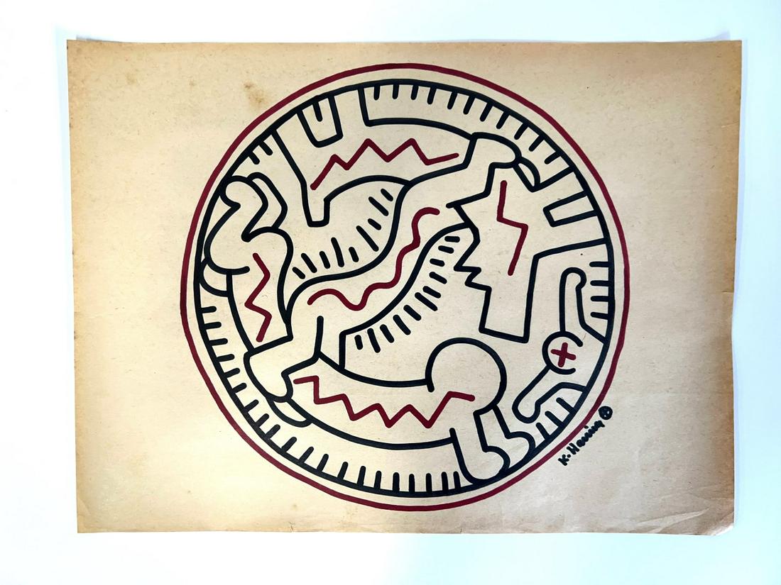 Keith Haring Drawing Signed (1 of 2)