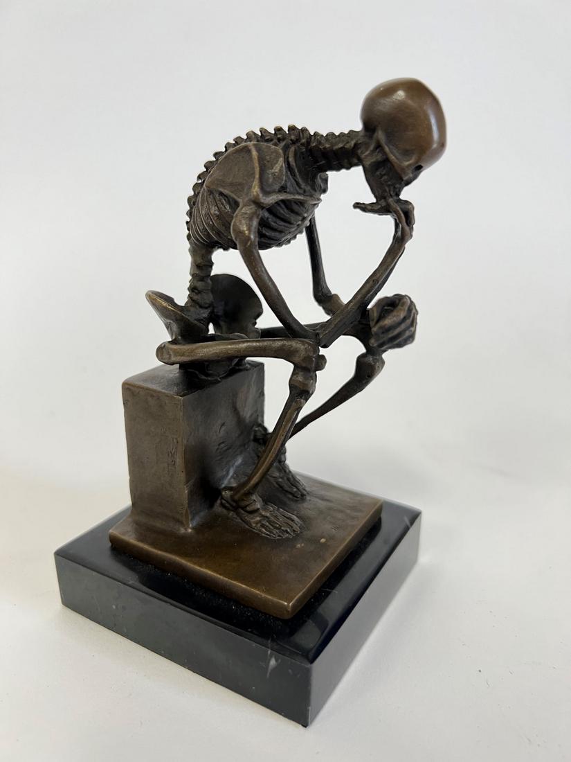 Bronze of a Skeleton Signed Milo (1 of 3)