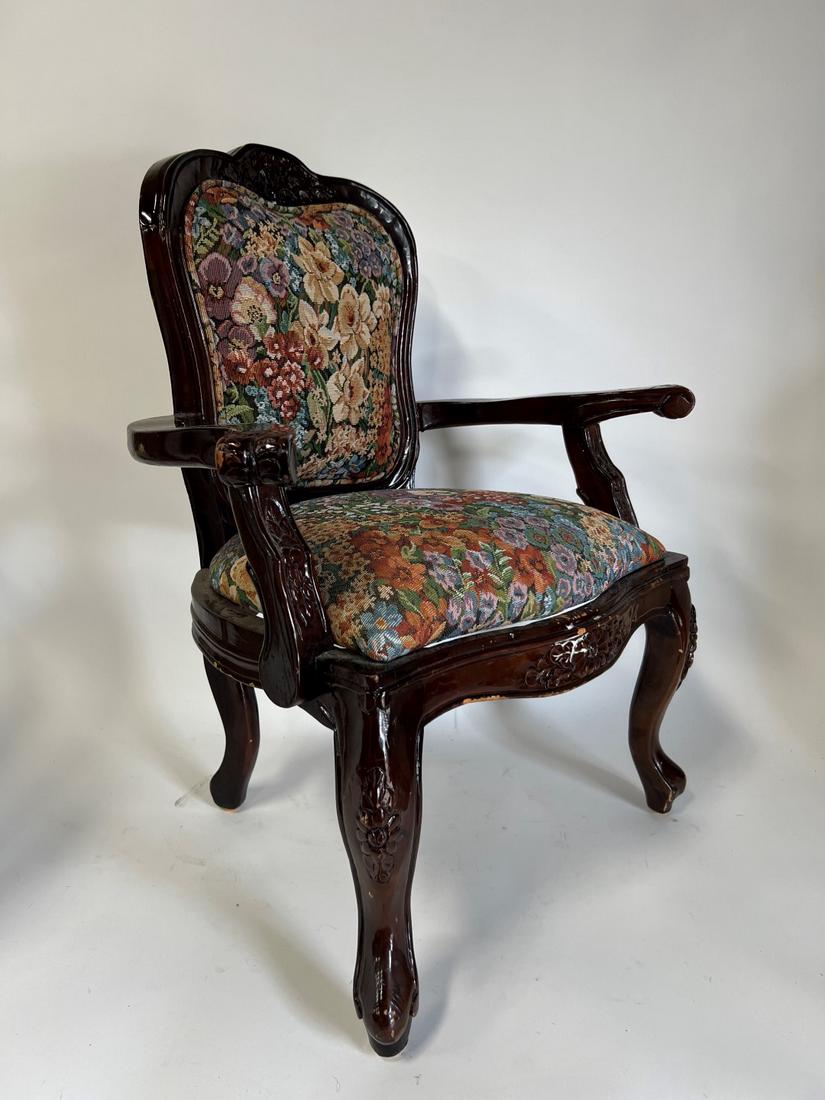 Child's Upholstered Armchair: Mahogany frame