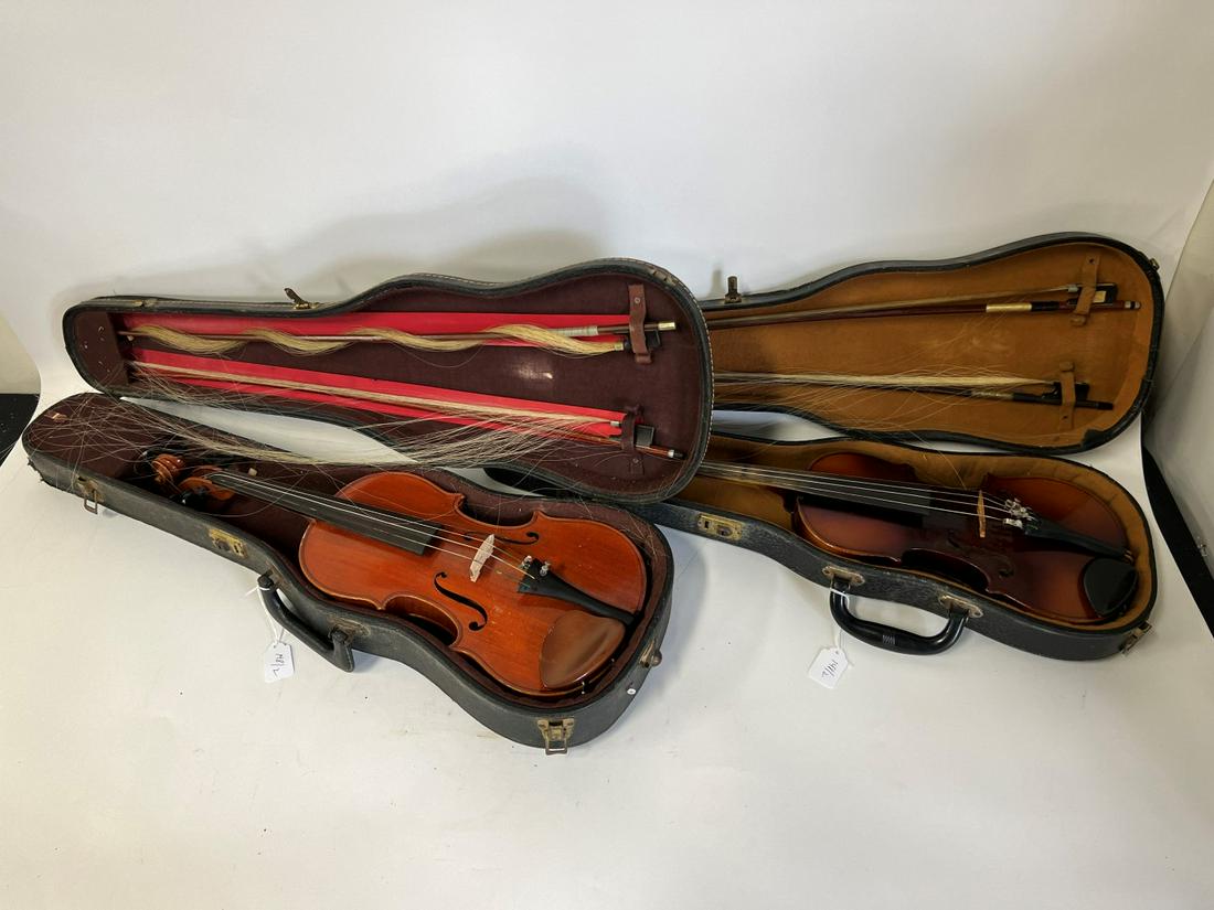 Two Antique Violins in Cases. (1 of 6)