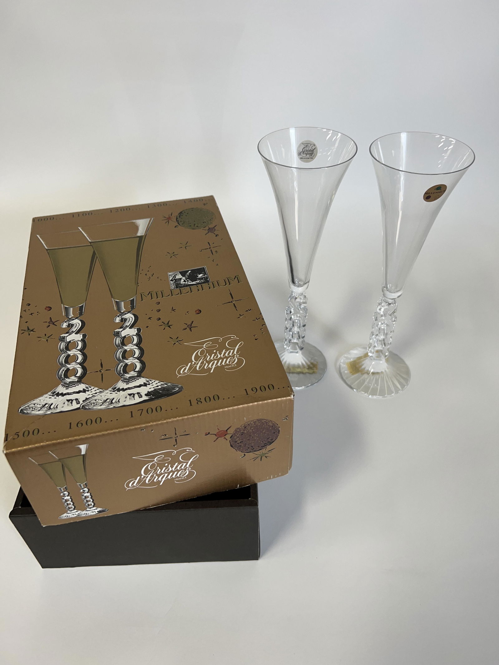 French Cristal D'Arques Millenium Champagne Flutes (1 of 4)