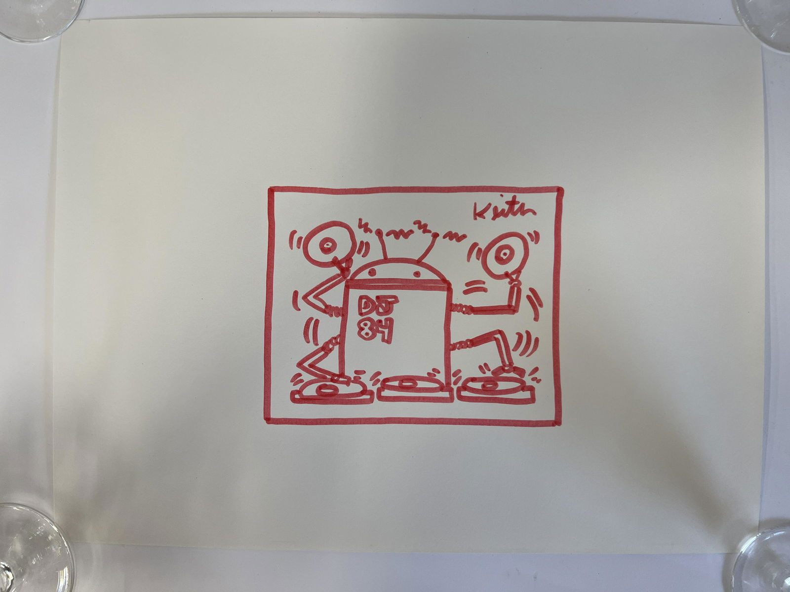 Keith Haring Drawing Signed (1 of 3)