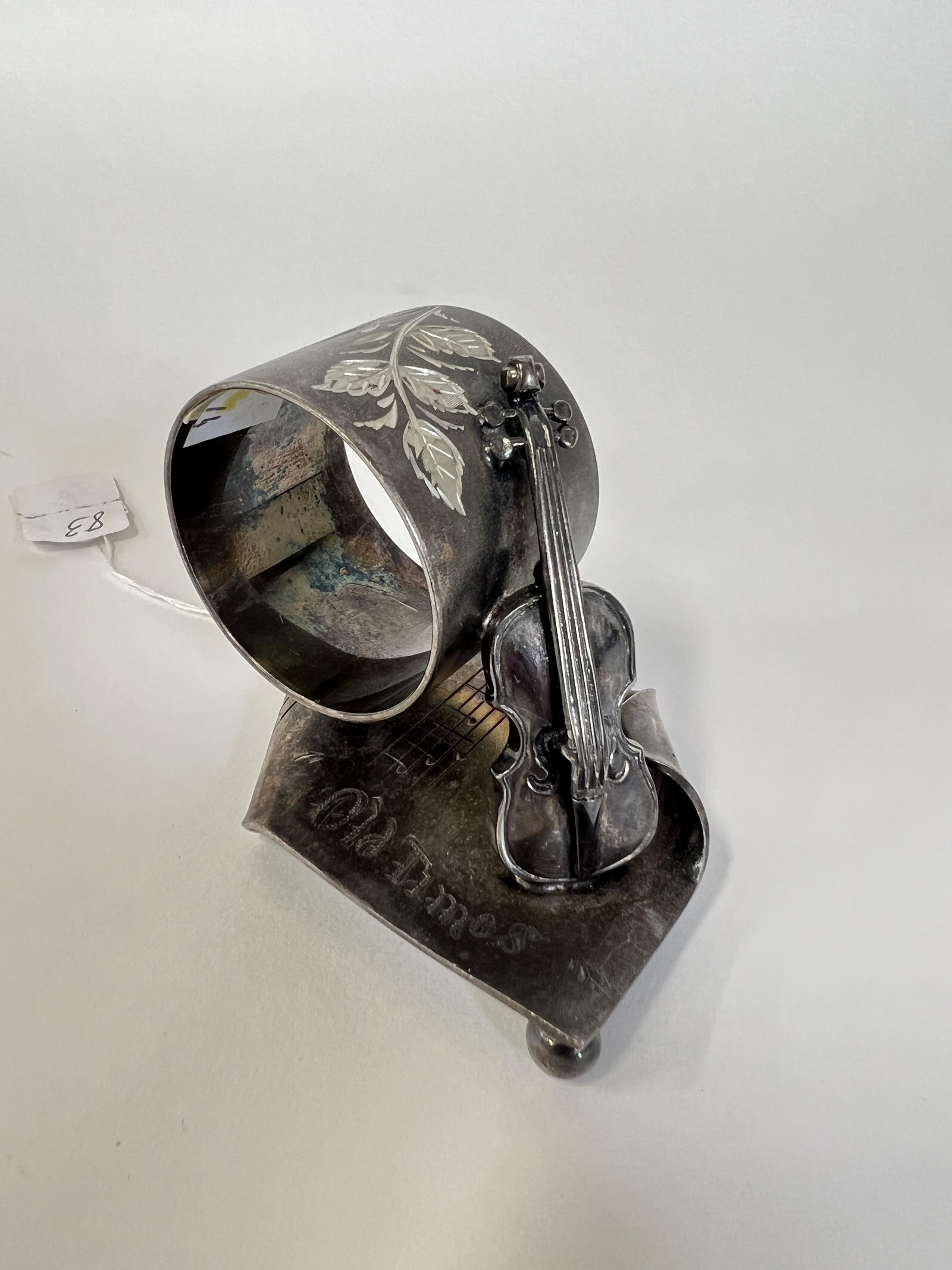 American Victorian Figural Napkin Ring-Violin (1 of 5)