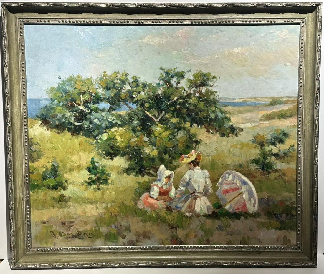 Jacques Deveau; 20thC. French Oil The Picnic Signed (1 of 4)
