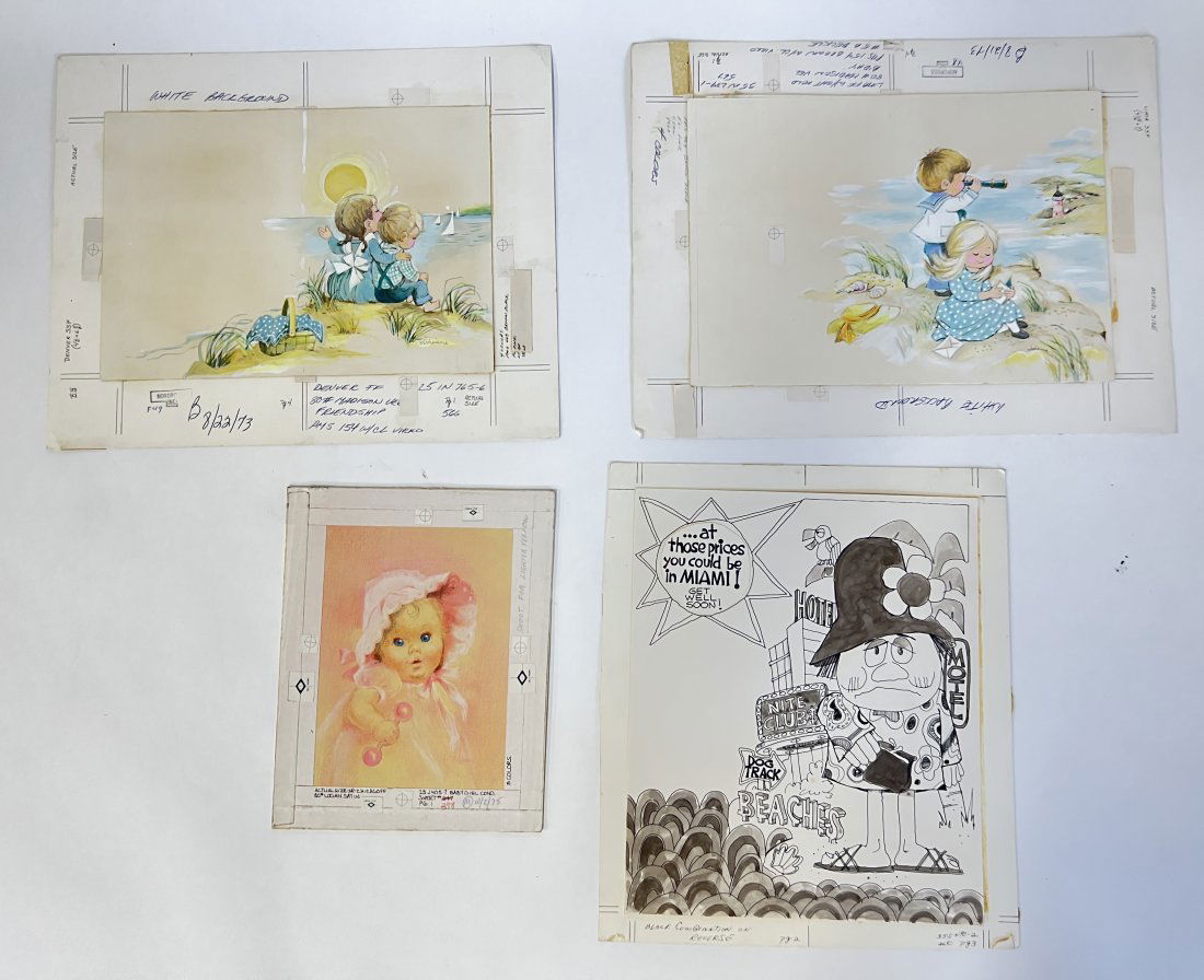 Original Watercolor & Drawing Illustrations for Norcross Cards (4) (1 of 5)