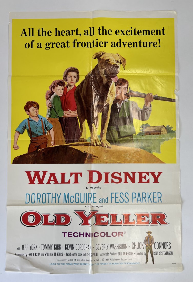 Antique Movie Poster Old Yeller 1957: One sheet. 27 x 41. Uncropped