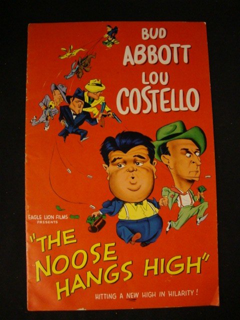 Abbott and Costello Press Book: The Noose Hangs High 24 pgs. with covers. Uncut. 11" x 17"