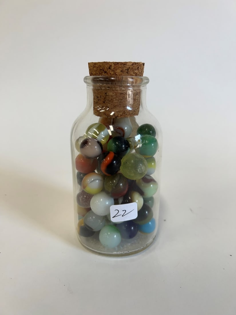 Glass Jar Filled with Antique Marbles (1 of 2)