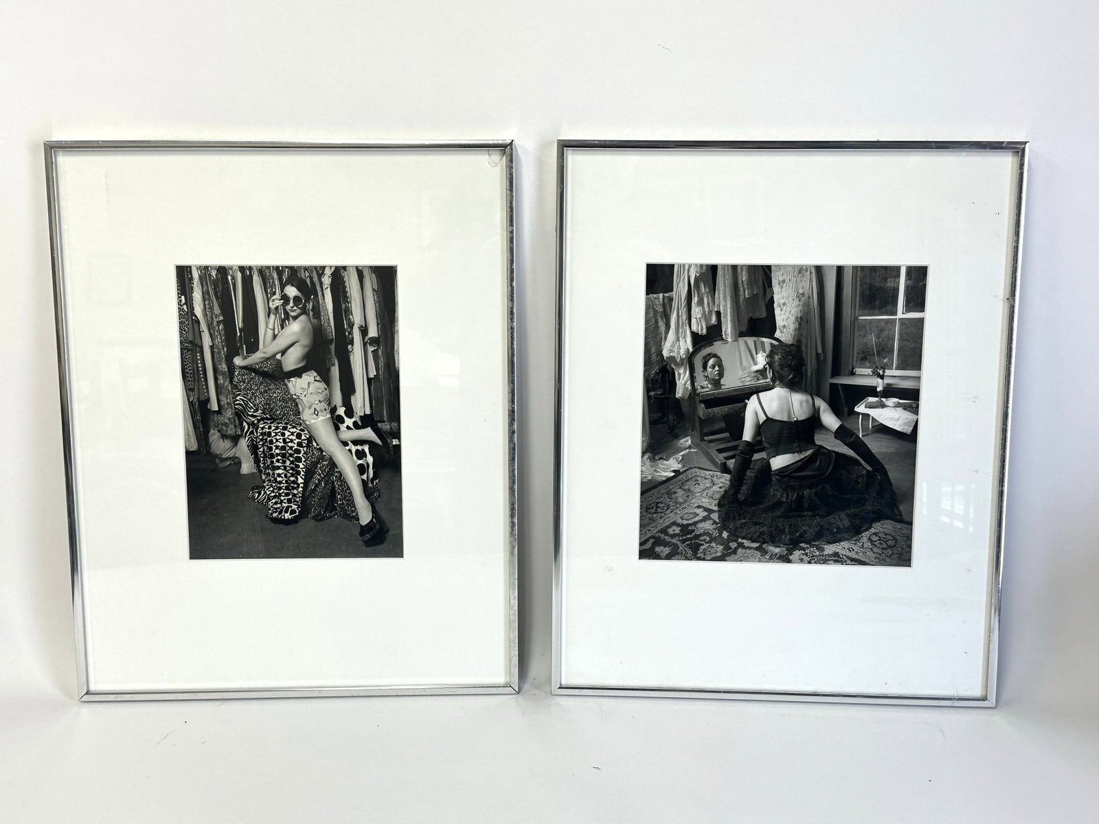 Harriet Tannin; Two(2) 20thC. Modernist Photographs: Two(2) framed 11 x 14 black & white photographs. Modeling Subjects; 20.25in. X 16.25in.(framed)