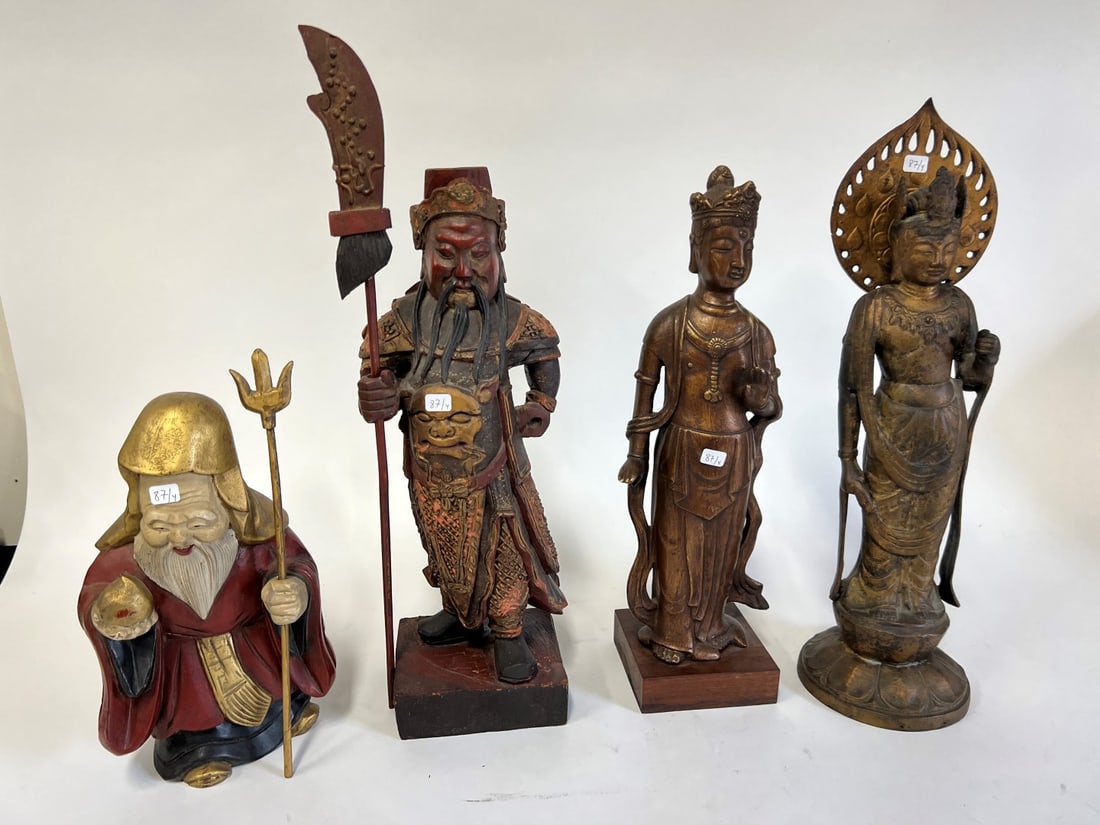 Antique Standing Buddha & Wisemen Figures. (1 of 3)