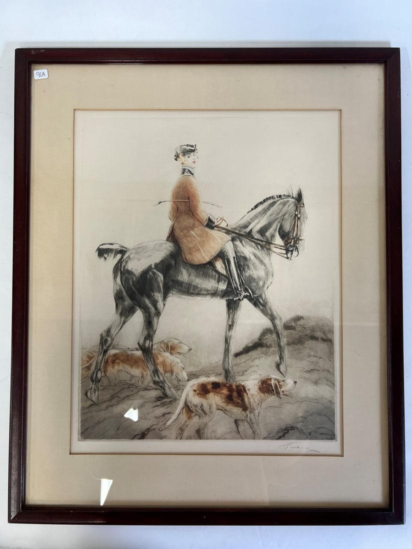 Art Deco Hand Colored Etching in the Manner of Icart (1 of 3)