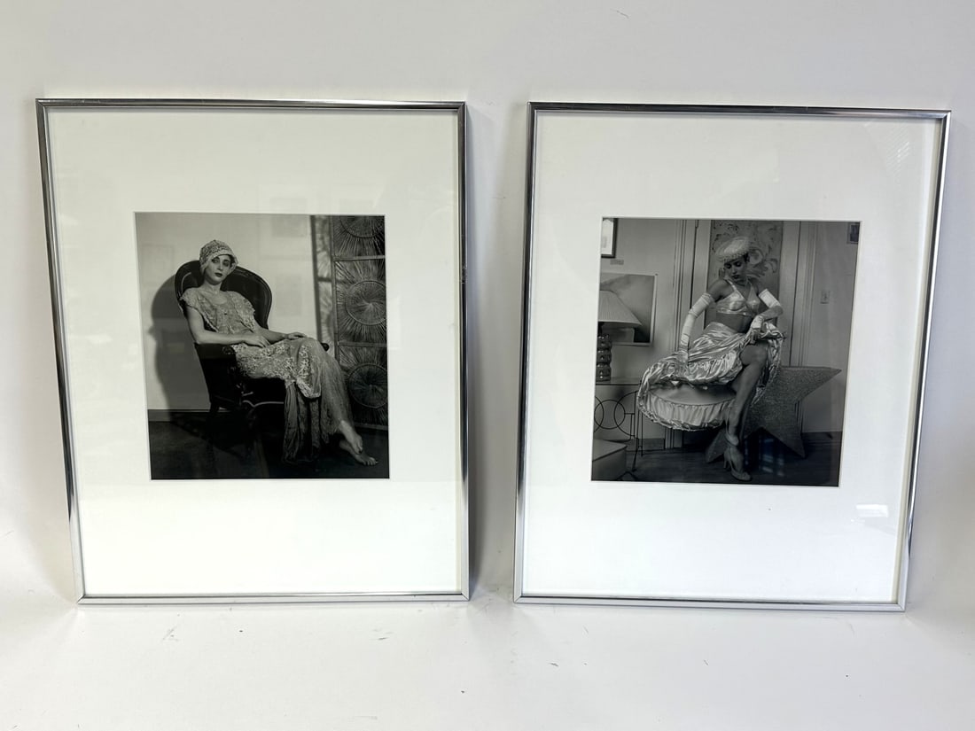 Harriet Tannin; Two(2) 20thC. Modernist Photographs: Two(2) framed 11 x 14 black & white photographs. Modeling Subjects; 20.25in. X 16.25in.(framed)