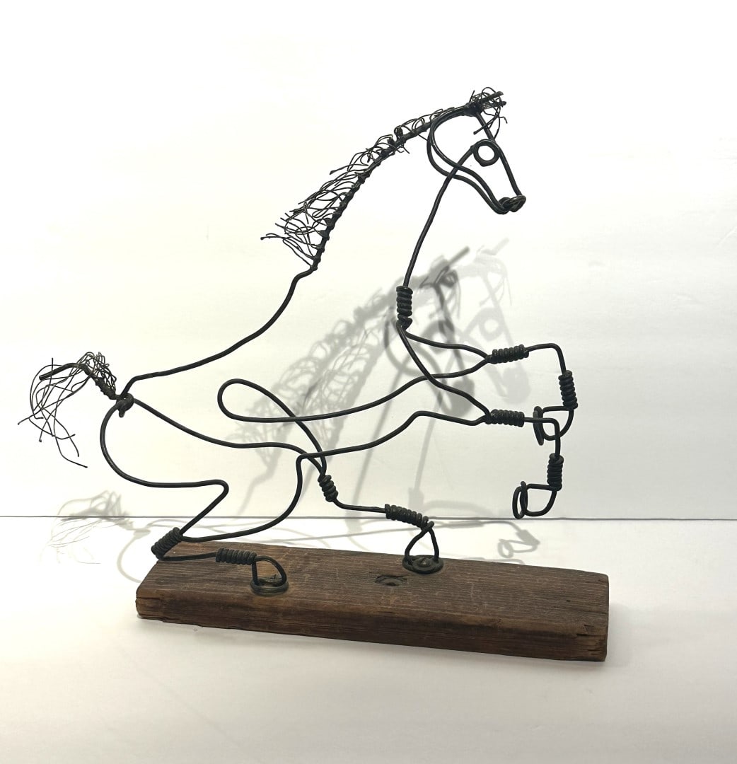 20thC. Modernist Wire Sculpture - Rearing Horse (1 of 9)