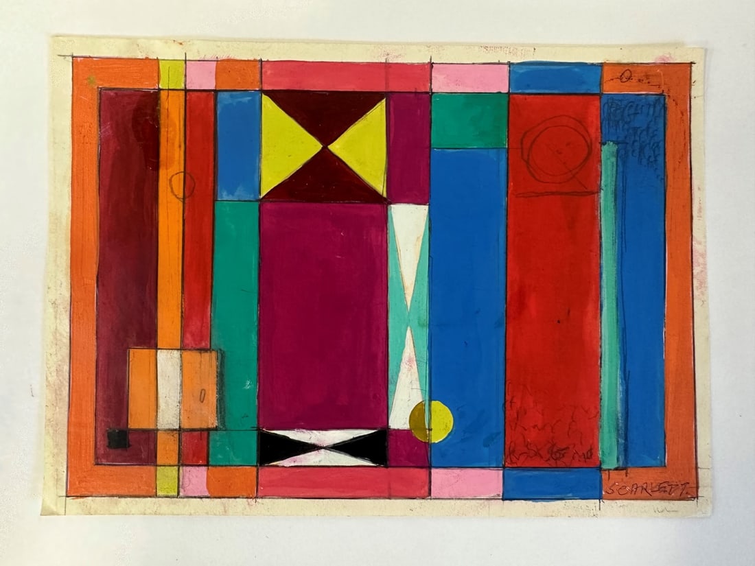 Rolph Scarlett; 20thC. Modernist Gouache Signed (1 of 4)