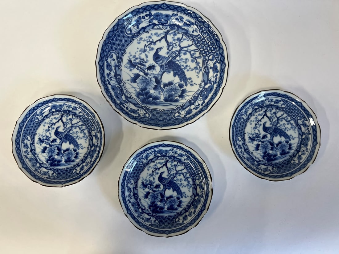 Toyo Oriental Blue and White Plates & Bowl (4) (1 of 3)